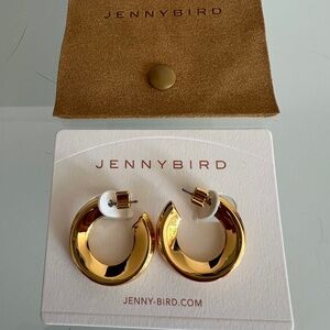 JENNY BIRD 14K Gold Dipped Hidden Heart Hoop Earrings